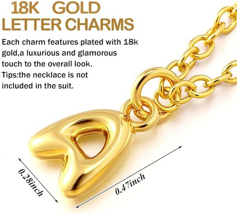Tondiamo Gold Bubbled Charm for Jewelry Making Gold Letter Charm A- Z Alphabet Pendant Letters 3D Bubble Glitter Trendy Chunky Initial Alphabet for Women DIY Craft Bracelet Necklace in Saudi Arabia