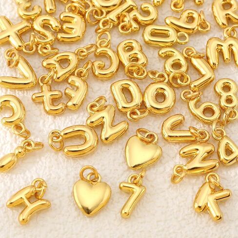 Tondiamo Gold Bubbled Charm for Jewelry Making Gold Letter Charm A- Z Alphabet Pendant Letters 3D Bubble Glitter Trendy Chunky Initial Alphabet for Women DIY Craft Bracelet Necklace in Saudi Arabia