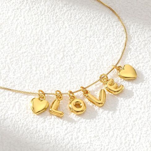Tondiamo Gold Bubbled Charm for Jewelry Making Gold Letter Charm A- Z Alphabet Pendant Letters 3D Bubble Glitter Trendy Chunky Initial Alphabet for Women DIY Craft Bracelet Necklace in Saudi Arabia