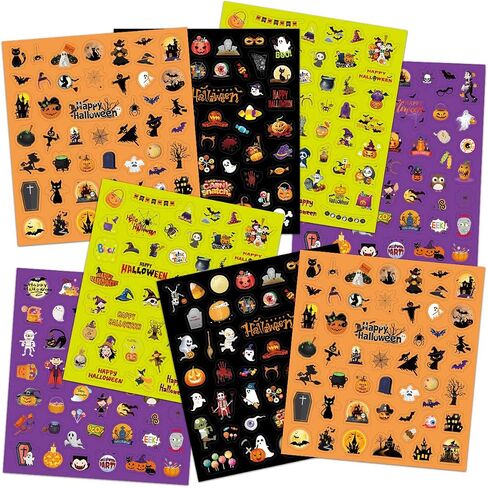 Fancy Land Halloween Stickers for Kids 400 Assortment Stickers for Party Favors Treats Classroom Crafts 8 Sheets in Saudi Arabia