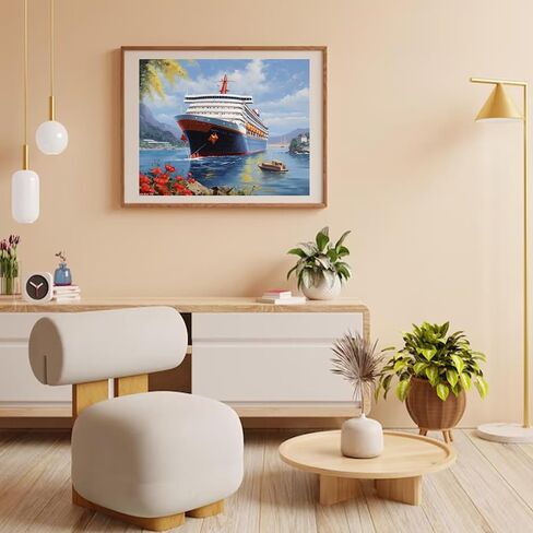 تشمل Wuivctr Paint بواسطة مجموعات الأرقام ، سفينة الرحلات الفاخرة ، لوازم الطلاء الفنية الفرش والدهانات ، 40x50 سم ، بدون إطار in Saudi Arabia