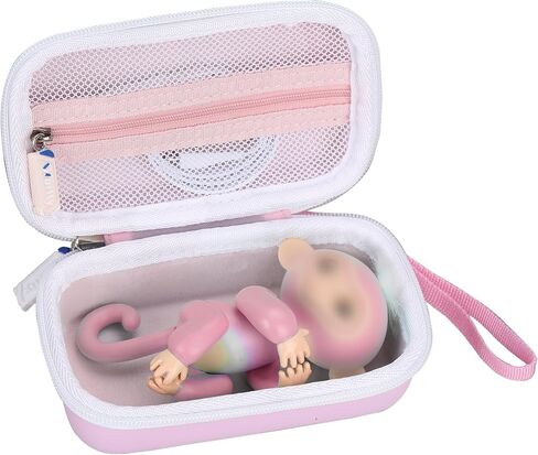 Case for Fingerlings Monkey Toy 2023 NEW Interactive Baby Monkey Reacts to Touch (Case Only) (Pink) in Kuwait