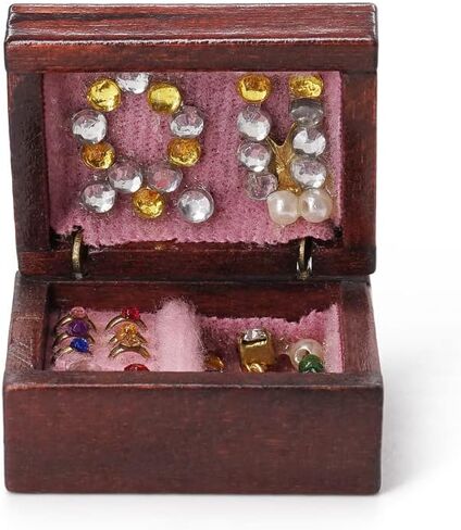 Odoria 1/12 Miniature Jewelry Box Box Dollhouse Decoration Assories ، B. in Saudi Arabia