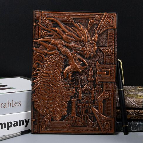 DND Notebook Dragon Journal with Pen ، 3D Prosected Leather Notebook 200 صفحة تصطف على الورق المقعوب في كتابة مذكرات Great RPG Great Lover's For DM's واللاعبين والرجال والنساء (ملون). in Saudi Arabia