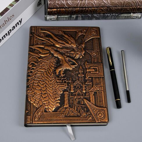 DND Notebook Dragon Journal with Pen ، 3D Prosected Leather Notebook 200 صفحة تصطف على الورق المقعوب في كتابة مذكرات Great RPG Great Lover's For DM's واللاعبين والرجال والنساء (ملون). in Saudi Arabia