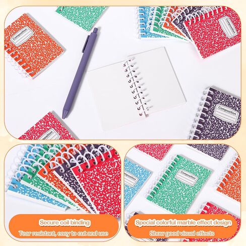 40 Pack Mini Spiral Composition Notebooks Bulk 3. 5 x 2. 5 Inches Pocket Notepad Small Notebook Marble Small Pocket Notebooks With Lined Pages Memo Pads for Outdoor Home Office College School in Kuwait