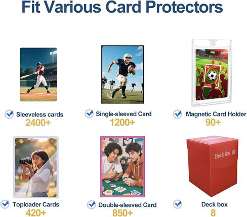 Trading Card Storage Box with Magnetic Closure for 2400+ Sleeveless, Sports Card Case with 7 Dividers & 2 Foam Stoppers, Bulk Card Deck Box for MTG, PTCG, TCG, Game Cards in Saudi Arabia