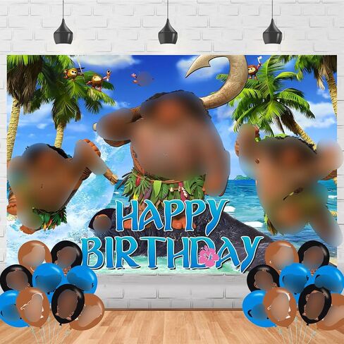 Maui Birthday Party Supplies Backdrop 5x3 Princess Boys Kids Happy Birthday Background Photography Ocean Party Decorations Banner Photo Booth Props in Saudi Arabia