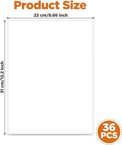 Molain 36 Pack Document Toploaders, 8.5 x 11 Inch Document Topload Holders Menu Covers Crystal Clear Documents Top loaders, Hard Plastic Page Sheet Protectors for Photos, Prints, Birth Certificate in Saudi Arabia