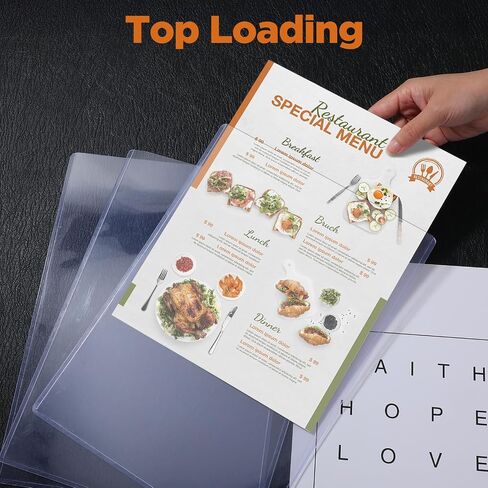 Molain 36 Pack Document Toploaders, 8.5 x 11 Inch Document Topload Holders Menu Covers Crystal Clear Documents Top loaders, Hard Plastic Page Sheet Protectors for Photos, Prints, Birth Certificate in Saudi Arabia