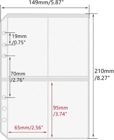Mogoostry 12pcs A5 Binder 4-Pinder Binder Slives Frosted PVC Sheet Protector أعلى in Kuwait