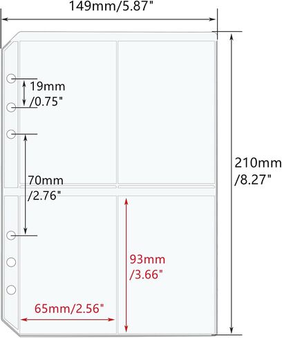 Mogoostry 12pcs A5 Binder 4-Pinder Binder Slives Frosted PVC Sheet Protector أعلى in Saudi Arabia