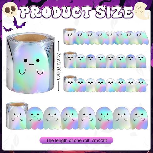 4 Rolls Halloween Ghost Bulletin Board Border Decoration Deholographic Ghost Die Cut Trim Border Roll for Halloween School Class -Chalkboard Decoration ، Total 98.5 Ft 4 Designs in Saudi Arabia