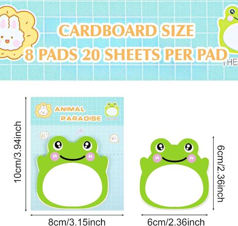 160Pcs Frog Sticky Notes Sets - Animal Shaped Kawaii Sticky Notes, Repositionable Frog Accessories for Office School Creative Gifts in Saudi Arabia