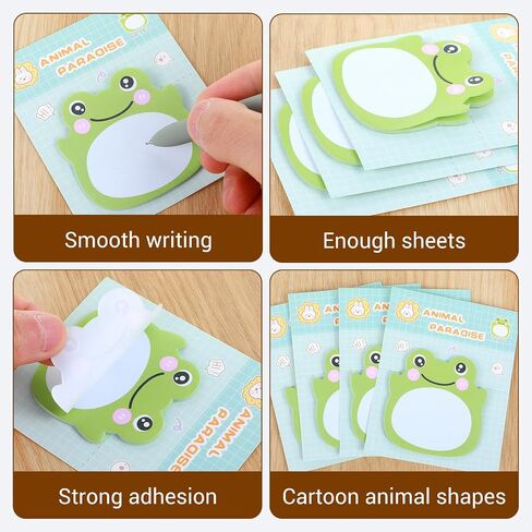 160Pcs Frog Sticky Notes Sets - Animal Shaped Kawaii Sticky Notes, Repositionable Frog Accessories for Office School Creative Gifts in Saudi Arabia