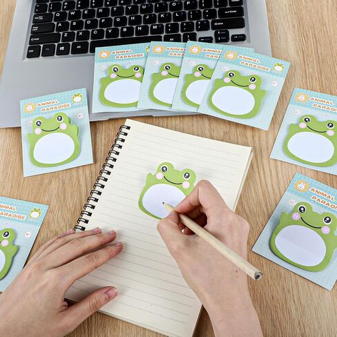 160Pcs Frog Sticky Notes Sets - Animal Shaped Kawaii Sticky Notes, Repositionable Frog Accessories for Office School Creative Gifts in Saudi Arabia