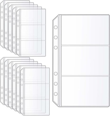 Mogoostry 12pcs A6 Binder Mobicets لتوزيعة الميزانية على الوجهين على الوجهين 3 جيب صافي الأكمام in Saudi Arabia
