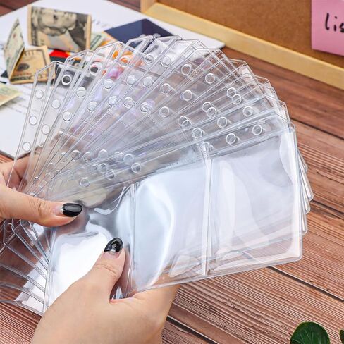 Mogoostry 12pcs A6 Binder Mobicets لتوزيعة الميزانية على الوجهين على الوجهين 3 جيب صافي الأكمام in Saudi Arabia
