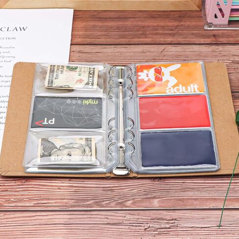 Mogoostry 12pcs A6 Binder Mobicets لتوزيعة الميزانية على الوجهين على الوجهين 3 جيب صافي الأكمام in Saudi Arabia
