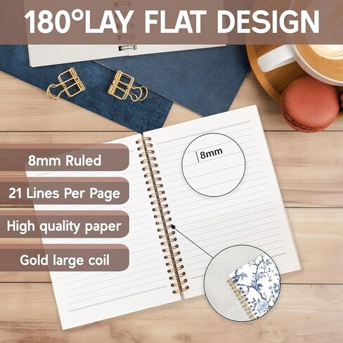 مجلة دفتر كاوت الجدة الكوبية ، دفتر دفاتر الأزهار الأزرق والأبيض للكودرانجا لأخذ الملاحظات ، مجلة كوتاجيكور زهرة ، دفتر غلاف جمالي خمر 5.5x8.3in in Kuwait