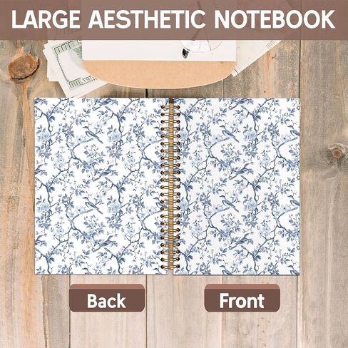 مجلة دفتر كاوت الجدة الكوبية ، دفتر دفاتر الأزهار الأزرق والأبيض للكودرانجا لأخذ الملاحظات ، مجلة كوتاجيكور زهرة ، دفتر غلاف جمالي خمر 5.5x8.3in in Kuwait