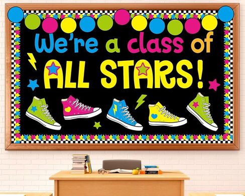 We're A Class of All Stars Bulletin Board Welcome Back to School Classroom Decorations Colorful Paper Cutout Motivational Positive Bulletin Board Borders for Nursery Wall Door Decor Teachers Supplies in Saudi Arabia