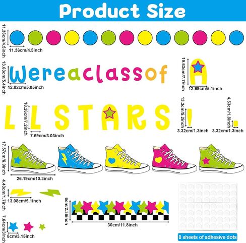 We're A Class of All Stars Bulletin Board Welcome Back to School Classroom Decorations Colorful Paper Cutout Motivational Positive Bulletin Board Borders for Nursery Wall Door Decor Teachers Supplies in Saudi Arabia
