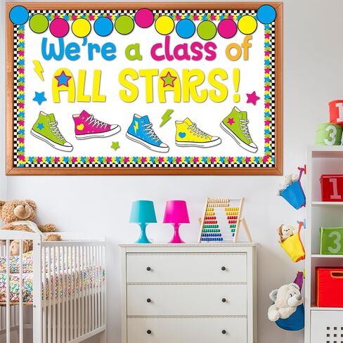 We're A Class of All Stars Bulletin Board Welcome Back to School Classroom Decorations Colorful Paper Cutout Motivational Positive Bulletin Board Borders for Nursery Wall Door Decor Teachers Supplies in Saudi Arabia