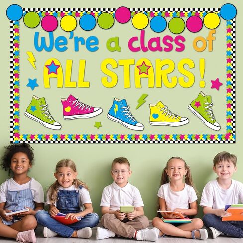 We're A Class of All Stars Bulletin Board Welcome Back to School Classroom Decorations Colorful Paper Cutout Motivational Positive Bulletin Board Borders for Nursery Wall Door Decor Teachers Supplies in Saudi Arabia