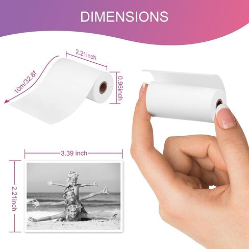 10 Rolls Kids Camera Paper Roll -swill - طباعة الطباعة الحرارية عالية الدقة ، متوافقة مع esoxoffore/etikez/cimizi/dylanto Kids Camera print (color ، 57x25mm) in Saudi Arabia