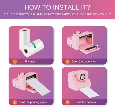 10 Rolls Kids Camera Paper Roll -swill - طباعة الطباعة الحرارية عالية الدقة ، متوافقة مع esoxoffore/etikez/cimizi/dylanto Kids Camera print (color ، 57x25mm) in Saudi Arabia