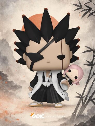 Pop anime: Bleach - Kenpachi Zaraki مع Yachiru الحصري فينيل الشكل المغطى مع حامي الصندوق متوافق مع Funko in Saudi Arabia