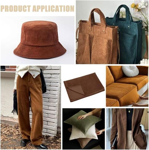 النسيج Benecreat corduroy ، 39x61 بوصة DIY الخياطة الحرف مواد مواد سروال الولادة النسيج للخياطة معطف القميص لبس السراويل أريكة ديي ، داكن الزيتون الأخضر in Saudi Arabia