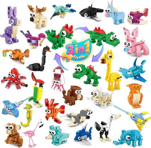 30 Pack Mini Animal Building Blocks Party Favors for Kids with 90 Models,Classroom Prizes,Birthday Gifts,Easter,Christmas,Valentine's Day Toys for Boys Girls Ages 6+ in Saudi Arabia
