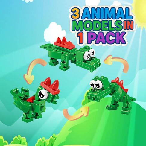 30 Pack Mini Animal Building Blocks Party Favors for Kids with 90 Models,Classroom Prizes,Birthday Gifts,Easter,Christmas,Valentine's Day Toys for Boys Girls Ages 6+ in Saudi Arabia