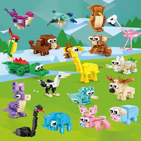 30 Pack Mini Animal Building Blocks Party Favors for Kids with 90 Models,Classroom Prizes,Birthday Gifts,Easter,Christmas,Valentine's Day Toys for Boys Girls Ages 6+ in Saudi Arabia