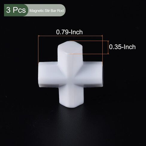 YOKIVE 3 Pcs Magnetic Stir Bar, PTFE Coated Cross Type Stirrer | Great for Lab Liquid Solution Stirring Mixing Spinning(White, 1-Inch) in Saudi Arabia