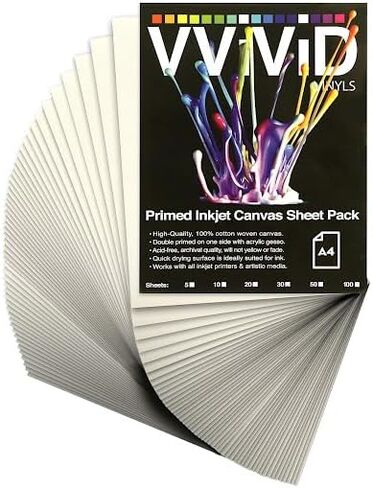 VViViD Inkjet Canvas 100% Real Printable Cotton LTR 8.5 X 11 125lbs. 340gsm 17mil (30 sheets) in Saudi Arabia