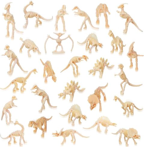 Zhanmai 60 Pieces Dinosaur Skeleton, Assorted Figures Dino Bones, Dinosaur Skeleton Toys for Science Play, Dino Sand Dig, Party Favor, Decorations and Stocking Stuffer (Elegant Style) in Saudi Arabia