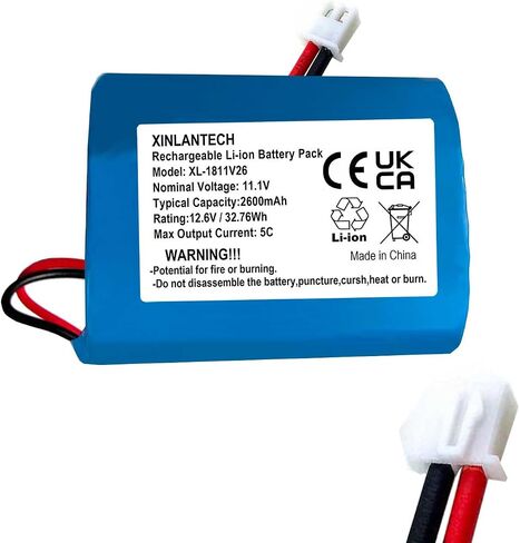 AOLIKES 11.1v 18650 3s1p 2600mAh Rechargeable Li-ion Battery Pack with Connector (1, XH2.54/2Pin) in Kuwait