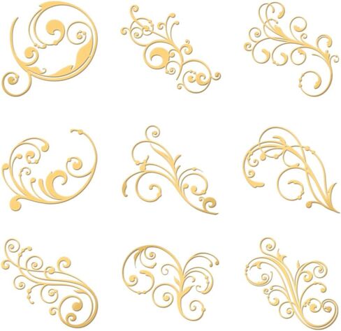 Olycraft 9pcs 1.6x1.6 بوصة ملصقات معدنية ذهبية ذهبية ملصقات المعادن دمشق ملصقات لاصقة الالصق in Saudi Arabia