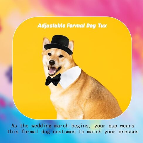 4 Pcs Pet Formal Halloween Costume Accessories Dog Wedding Bow Tie Top Hat Puppy Gentleman Costume for Halloween Cats Party Small Medium Dogs in Saudi Arabia