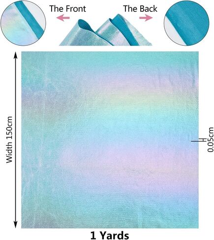 SUPERFINDINGS 53.94 inch Iridescent Fabric Shimmer Sewing Crafting Holograhic Fabric Costume Stage Perfomance Fabric for Clothing Patchwork Sewing Art in Saudi Arabia