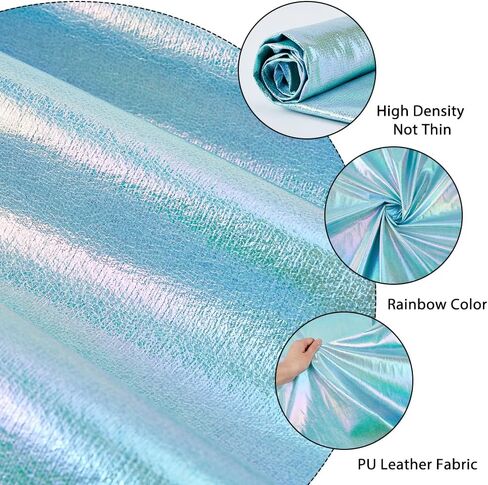 SUPERFINDINGS 53.94 inch Iridescent Fabric Shimmer Sewing Crafting Holograhic Fabric Costume Stage Perfomance Fabric for Clothing Patchwork Sewing Art in Saudi Arabia
