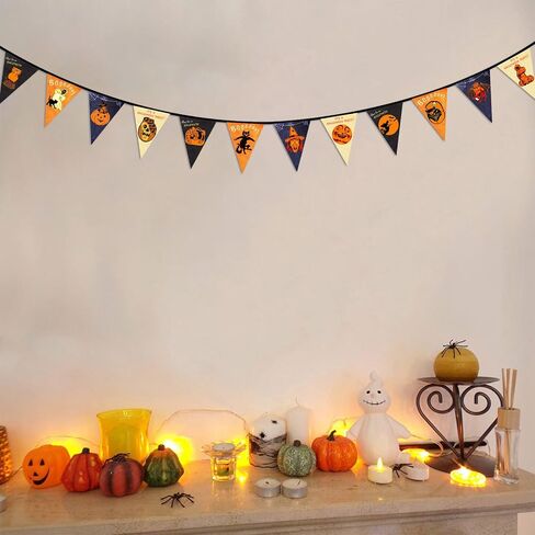 Fabric Pennant Banner for Halloween Decorations - Retro Style Indoor Outdoor Banner - Vintage Party Supplies - Happy Halloween Yard Sign in Kuwait