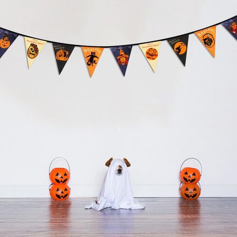 Fabric Pennant Banner for Halloween Decorations - Retro Style Indoor Outdoor Banner - Vintage Party Supplies - Happy Halloween Yard Sign in Kuwait