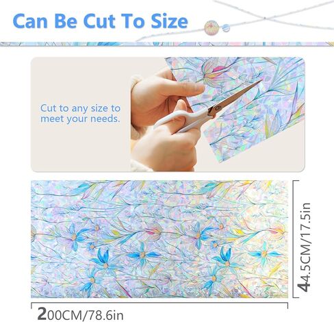 Finnez نافذة الخصوصية فيلم نافذة فيلم 3D لا الغراء الزجاج ملصق لباب زجاجي المنزل والمكتب التحكم في الحرارة المضادة للأشعة فوق البنفسجية 17.5 بوصة × 6.5 قدم in Kuwait