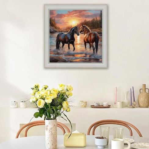 مجموعات فن الماس للبالغين تطهيرًا: اللوحة الفنية الماسية الحصان الكامل DRILL DIY 5D Painting - 11.8 × 11.8 بوصة قماشية متميزة - مجموعة كاملة مع الأدوات والصينية - هدية مريحة للمبتدئين للمبتدئين in Saudi Arabia
