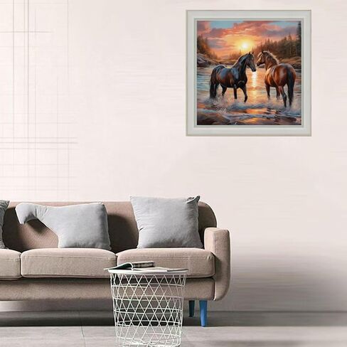 مجموعات فن الماس للبالغين تطهيرًا: اللوحة الفنية الماسية الحصان الكامل DRILL DIY 5D Painting - 11.8 × 11.8 بوصة قماشية متميزة - مجموعة كاملة مع الأدوات والصينية - هدية مريحة للمبتدئين للمبتدئين in Saudi Arabia