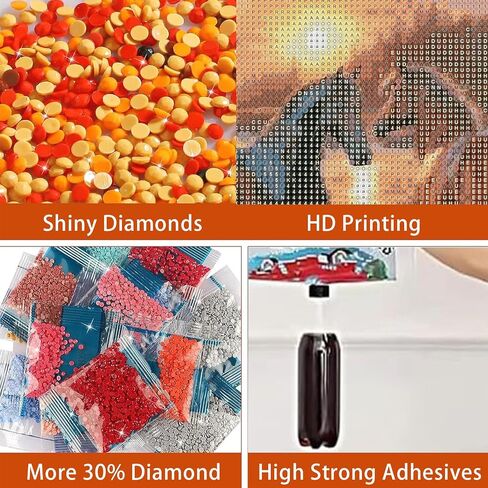 مجموعات فن الماس للبالغين تطهيرًا: اللوحة الفنية الماسية الحصان الكامل DRILL DIY 5D Painting - 11.8 × 11.8 بوصة قماشية متميزة - مجموعة كاملة مع الأدوات والصينية - هدية مريحة للمبتدئين للمبتدئين in Saudi Arabia